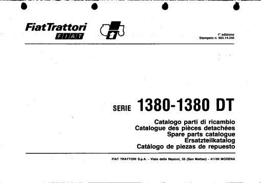 Fiat 1380 Parts manual catalog PDF Download