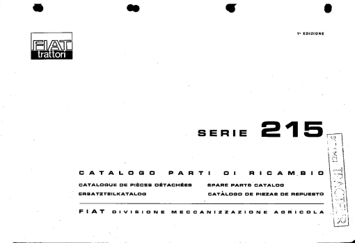 Fiat 215 Parts manual catalog PDF Download