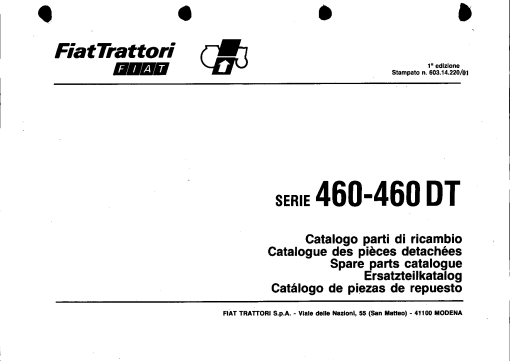 Fiat 460 Parts manual catalog PDF Download