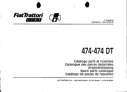 Fiat 474 Parts manual catalog PDF Download