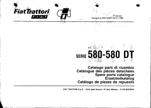 Fiat 580_580DT Parts manual catalog PDF Download