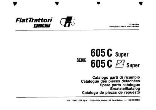 Fiat 605C-Super Parts manual catalog PDF Download