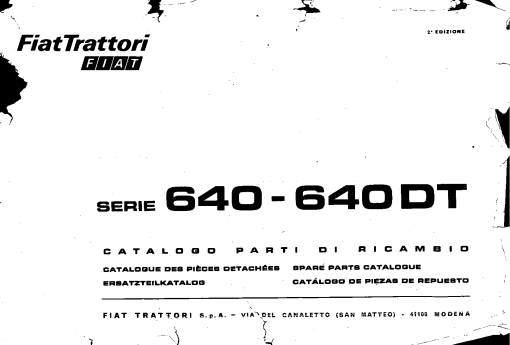 Fiat 640 Parts manual catalog PDF Download