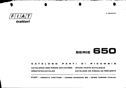 Fiat 650 Parts manual catalog PDF Download