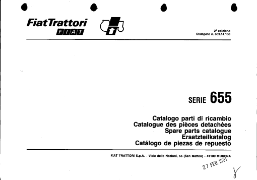 Fiat 655 Parts manual catalog PDF Download