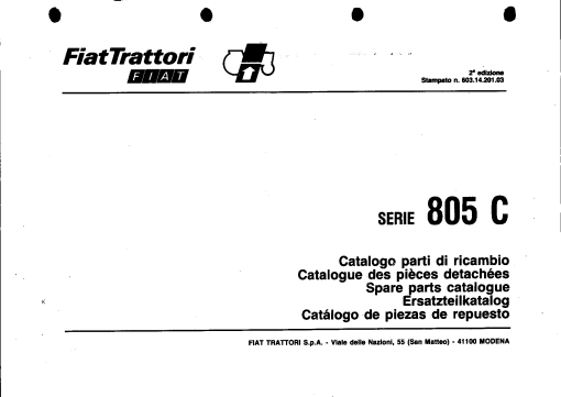Fiat 805 Parts manual catalog PDF Download