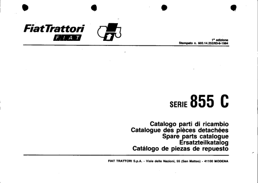 Fiat 855C Parts manual catalog PDF Download
