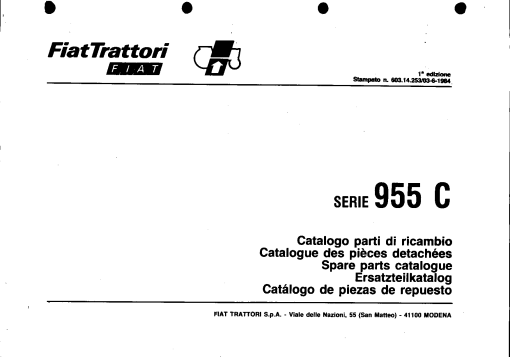 Fiat 955C Parts manual catalog PDF Download