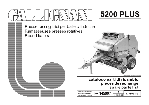 Gallignani 5200 Baler Parts manual catalog PDF Download