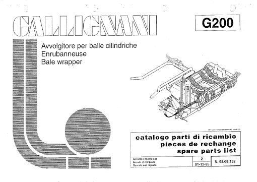 Gallignani G200 Bale_wrapper Parts manual catalog PDF Download