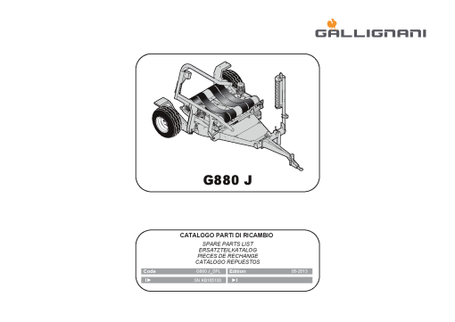 Gallignani G880J Bale_wrapper Parts manual catalog PDF Download