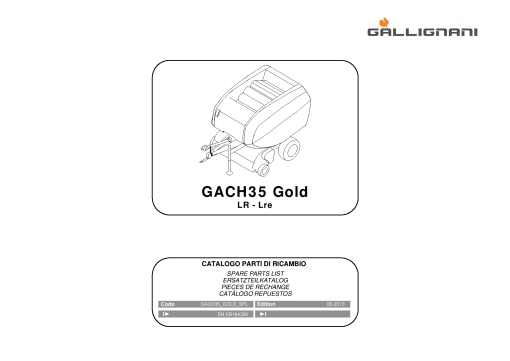 Gallignani GACH35 Baler Parts manual catalog PDF Download