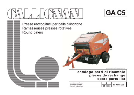 Gallignani GA_C5 Baler Parts manual catalog PDF Download