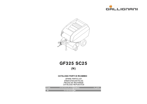 Gallignani GF325_SC25 Baler Parts manual catalog PDF Download