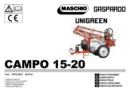 Gaspardo Campo_15_20 Sprayer Parts manual catalog PDF Download