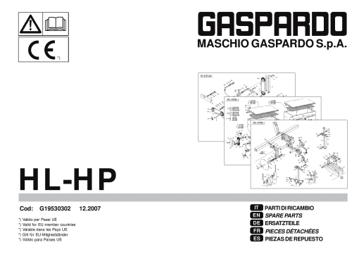 Gaspardo HL_HP Seed_drill Parts manual catalog PDF Download