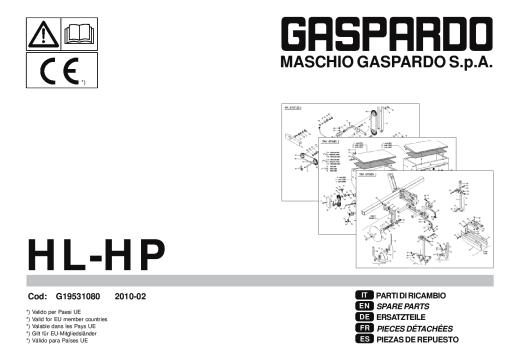 Gaspardo HL_HP_2 Seed_drill Parts manual catalog PDF Download
