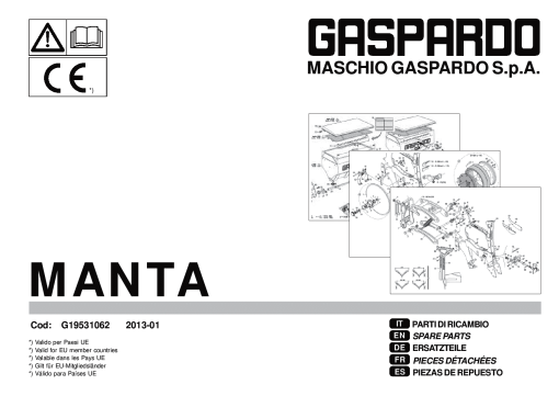 Gaspardo Manta Seed_drill Parts manual catalog PDF Download