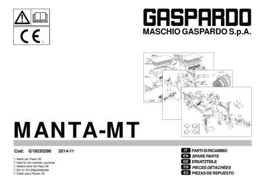 Gaspardo Manta_MT_2 Seed_drill Parts manual catalog PDF Download
