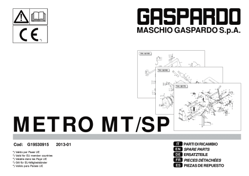 Gaspardo Metro_MT_SP Seed_drill Parts manual catalog PDF Download