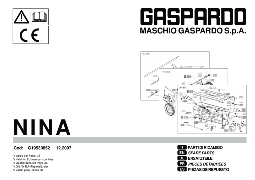 Gaspardo Nina Seed_drill Parts manual catalog PDF Download