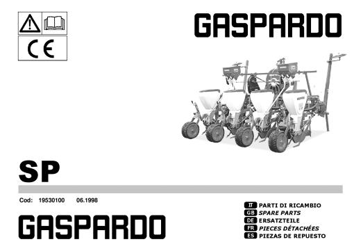 Gaspardo SP Seed_drill Parts manual catalog PDF Download