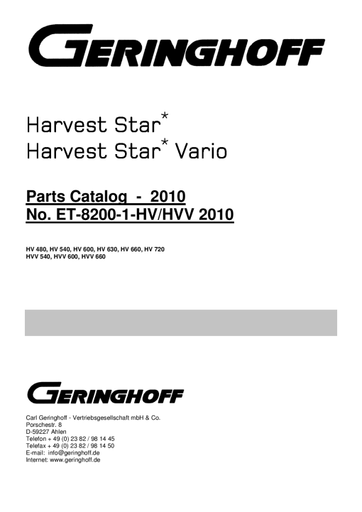 Geringhoff Harvest_Star_Vario_2010 Parts manual catalog PDF Download