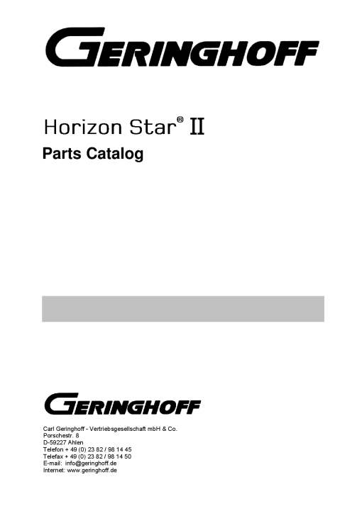 Geringhoff Horizon_Star_II Parts manual catalog PDF Download
