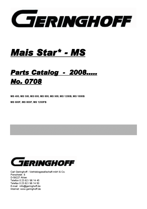 Geringhoff Mais_Star_2008 Parts manual catalog PDF Download