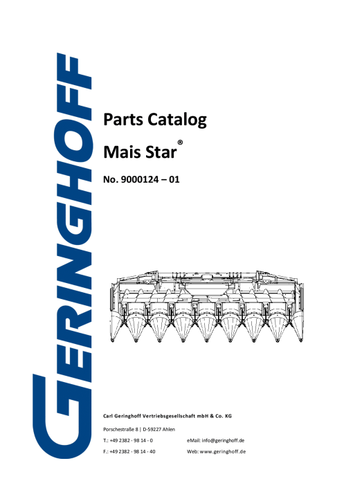 Geringhoff Mais_Star_2014 Parts manual catalog PDF Download