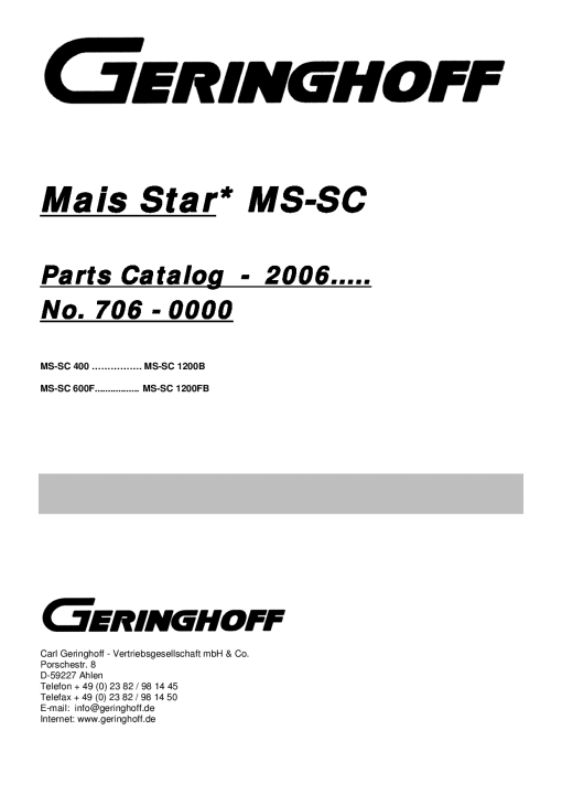 Geringhoff Mais_Star_MS-SC Parts manual catalog PDF Download