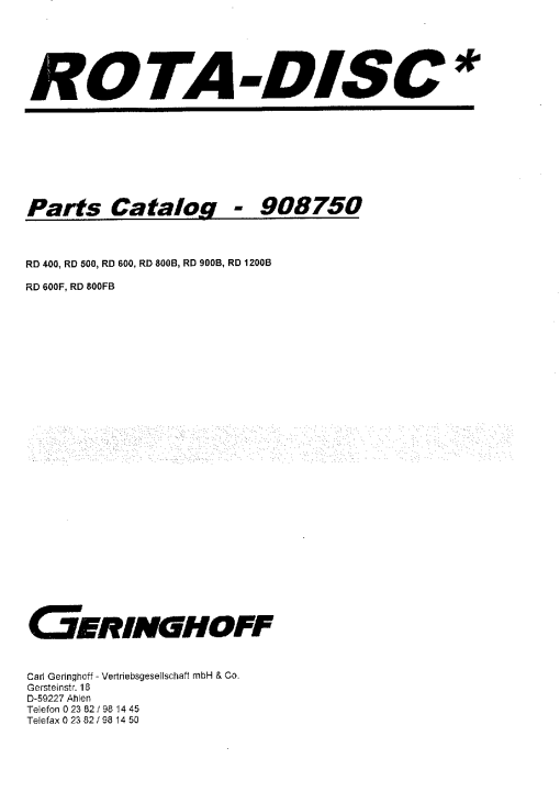 Geringhoff Rota_Disc_1999 Parts manual catalog PDF Download