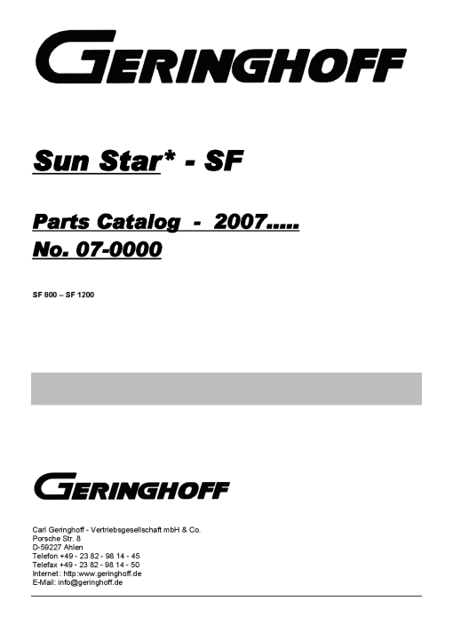 Geringhoff Sun_Star-SF Parts manual catalog PDF Download