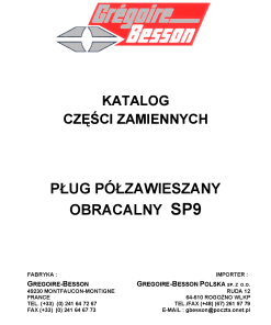 Gregoire & Besson SP9_SPW9_SPF9_SPL9 Parts manual catalog PDF Download