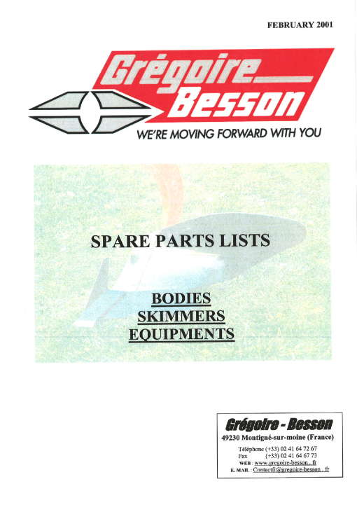 Gregoire & Besson Wear_parts Parts manual catalog PDF Download