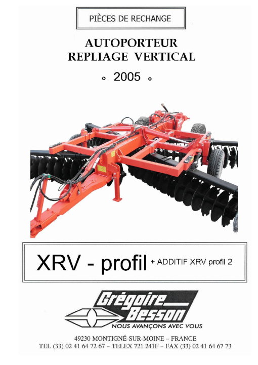 Gregoire & Besson XRV_Profil Parts manual catalog PDF Download
