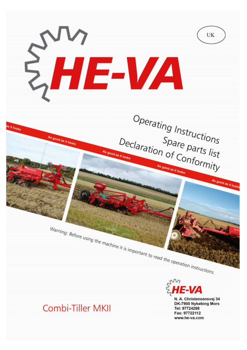 HE-VA Combi-Tiller_MKII Combinator Parts manual catalog PDF Download