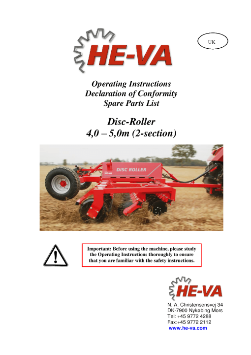 HE-VA Disc-Roller_4.0_5.0 Disc Parts manual catalog PDF Download