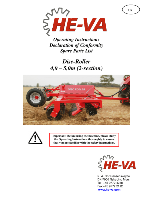 HE-VA Disc-Roller_4.0_5.0 Parts manual catalog PDF Download