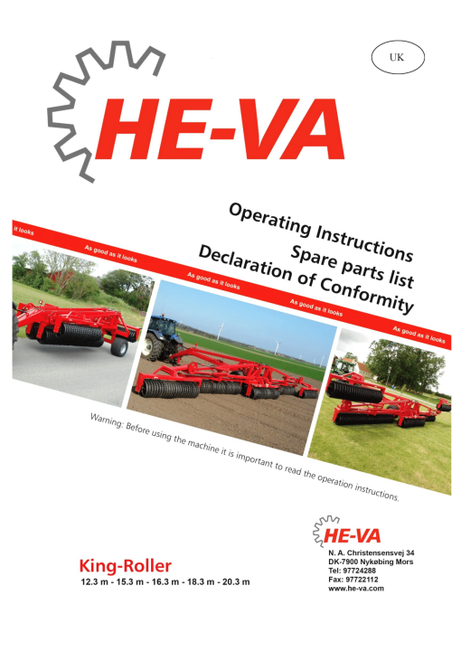 HE-VA King-Roller_12.3_15.3_16.3_18.3_20.3 Parts manual catalog PDF Download