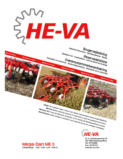 HE-VA Mega-Dan_MK_II Subsoiler Parts manual catalog PDF Download