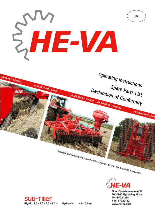 HE-VA Sub-Tiller_2.5_3.0_3.5_4.0_5.0 Combinator Parts manual catalog PDF Download