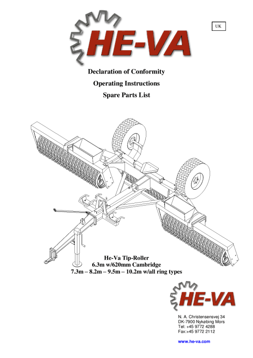 HE-VA Tip-Roller_6.3_7.3_8.2_9.5_10.2 Parts manual catalog PDF Download