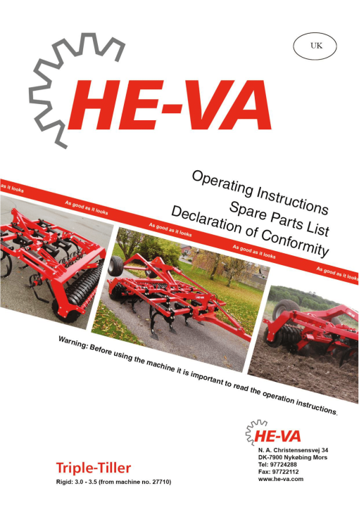 HE-VA Triple-Tiller_3.0_3.5 Combinator Parts manual catalog PDF Download