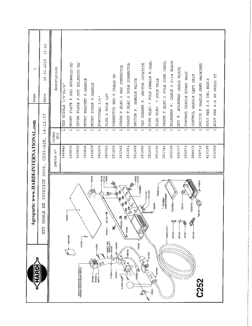 Hardi joystick Parts manual catalog PDF Download