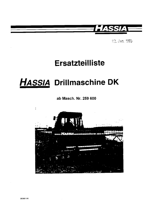 Hassia DK-259600 Parts manual catalog PDF Download