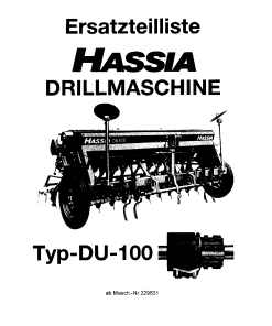 Hassia DU100-229831 Parts manual catalog PDF Download