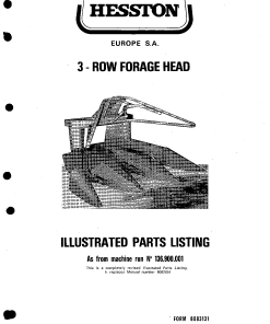 Hesston 3_Row_Forage_Head Forage_harvester Parts manual catalog PDF Download