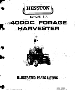 Hesston 4000 Forage_harvester Parts manual catalog PDF Download