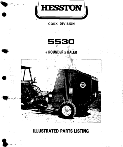Hesston 5530 Baler Parts manual catalog PDF Download
